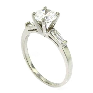 Classic Solitaire Engagement Ring w/Round brilliant White CZ Size 6