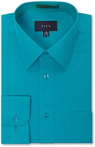 EFEX Mens Regular Modern Fit Long Sleeve Dress Shirt TURQUOISE 15-15.5" Neck 30-31" Sleeve (M)