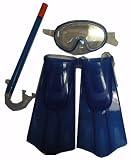 Speedo Discovery Kid's Blue Snorkel Gear Set includes Mask, Snorkel and Fins (Size S/M)