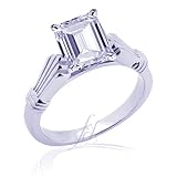 1 Ct Emerald Cut Solitaire Vintage Antique Celtic Diamond Engagement Ring SI1-F