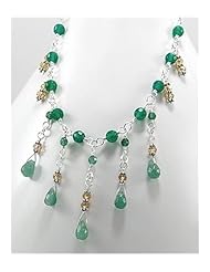 Green Onyx Necklace In 92.5 Sterling Silver