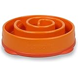 Outward Hound Kyjen  51004 Fun Feeder Slow Feed Interactive Bloat Stop Dog Bowl, Small, Orange