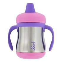 Thermos Foogo Leak-Proof SS 7 Ounce Sippy Cup with Handles, Pink, 6 Months