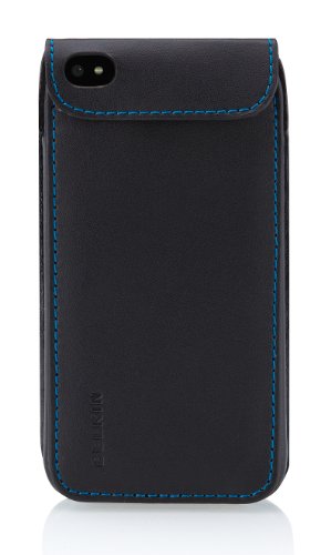 Belkin Lederh&uuml;lle f&uuml;r Apple iPhone 4 schwarz/blau Preisvergleich