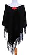 Handmade Lightweight Poncho - Classic Black (100% Crocheted By Hand Border) Handmade Lightweight Poncho - Classic Black (100% Crocheted By Hand Border)