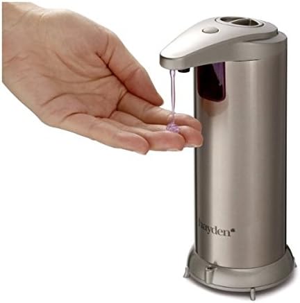 Premium Automatic Soap Dispenser Touchless -Perfect for Bathroom or Kitchen - Fingerprint Resistant Stainless Steel - Brushed Nickel
