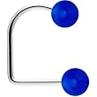 16 Gauge Blue Acrylic Ball Lippy Loop Labret