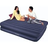 Queen 66709 Intex Inflatable Raised Supreme AirBed Air Mattress + 110V AC Pump