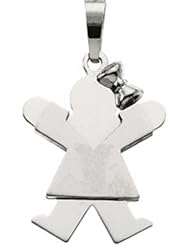 Delightful Girl Pendant in 14k White Gold