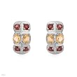 Earrings With 2.08ctw Precious Stones - Genuine Citrines and Garnets in 925 Sterling silver. Total item weight 8.5g Length 18.5mm