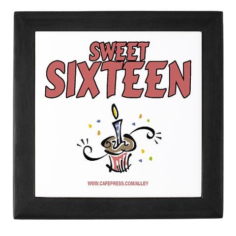 Sweet Sixteen cupcake Birthday Keepsake Box by CafePress