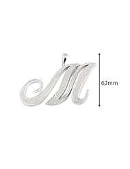 3.50 Carat Diamond Initial M Large Pendant in 10k White gold