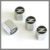 41BrkJrTJ2L. SL160  Nissan 350Z Logo Chrome Tire Stem Valve Caps