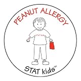 STAT KIDS Allergy Alert Stickers, Peanut Allergy (Pack of 3)