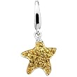 14K Two-Tone Gold Yellow Sapphire and Diamond Starfish Charm/Pendant
