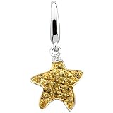 14K Two-Tone Gold Yellow Sapphire and Diamond Starfish Charm/Pendant