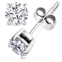 2.00 Carat Cubic Zirconia Earrings. Set in 925 Sterling Silver Nickel Free Settings. 6.50mm Each Round Stone. 1.00 Carat Each. Nickel Free