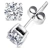 2.00 Carat Cubic Zirconia Earrings. Set in 925 Sterling Silver Nickel Free Settings. 6.50mm Each Round Stone. 1.00 Carat Each. Nickel Free