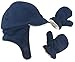 N'Ice Caps Boy Sherpa Lined Fleece Brim Flap Hat and Mitten Set