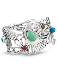 Southwest Spirit Fritz Casuse Sterling Silver Multi-Gemstone Hummingbird Cuff Bracelet