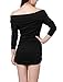 Allegra K Women Off Shoulder Side Shirred Slim Fit Clubwear Mini Dress,Large,Black