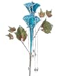 20" Blue & Silver Glittered Trumpet Flower Christmas Spray