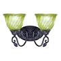 Westinghouse 69045 Cedar Forrest Two-Light Wall Fixture, Antique Bronze Finish with Seeded Oliveta Globe