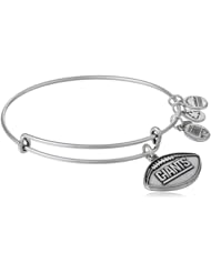 Alex and Ani "NFL" New York Giants Football Expandable Wire Bangle Bracelet, 7.5"