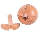 KINGOU Buche Große Kugel 3D-Puzzle aus Holz Denkspiel Rätsel Sphere Geduldspiel - 