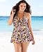 I.F. Plus Size Floral-Print Slender-Thighs Swimdress