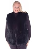 Black Fox Fur Vest - Plus Size