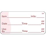 DayMark IT110105 DissolveMark Shelf Life/Use By Dissolvable Label, 1" x 2" (Roll of 500)