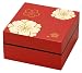 HAKOYA 19.5オードブルランチ 赤花文様 52786: ●大きな花の文様が華やかなオードブルランチ<br> ●お正月やパーティーなどの家族行事や、花見などの行楽時にぴったり<br> ●シール蓋付きで、中身がこぼれにくい