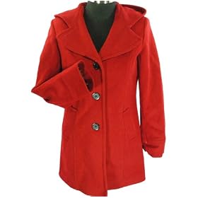 Liz Claiborne Ladies Wool Blend Hooded Coat