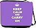 RikkiKnight® Keep Calm and Carry On - Violet Messenger Bag - Book Bag ***with matching coin purse wallet*** -School Bag - Reporter Bag - Unisex - Ideal Gift for all occassions!