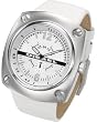 Diesel #DZ1229 Men's Oversize Split Level Watch with White Leather Strap