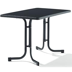 SIEGER 233/G Boulevard-Klapptisch, 115 x 70 cm, Stahlrohrgestell eisengrau, Mecalit-Pro-Tischplatte Schieferdekor anthrazit, Tischh�he ca. 72 cm