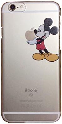 Lovely Disney Mickey Mouse Eating/ Grabbing Apple Logo Cute Transparent Case Cover for Iphone 6/6s 4.7 (Pattern 02)