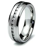 Stainless Steel Ring with CZ (Sizes 8-12)
