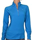 Nike Women's WSM Soft Hand Half Zip Baselayer Shirt-Blue