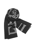 Emporio Armani Signature Knit Long Scarf Black