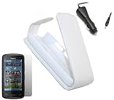 iTALKonline Triple Pack WHITE Clip On Flip Case/Cover/Skin, LCD Screen/Scra ....