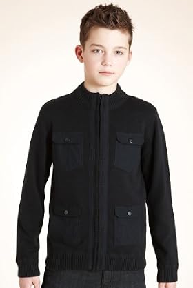Boys' Limited Pure Cotton Zip Through Cardigan