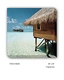 TROPICAL HUT - Gallery Wrapped, Stretched Canvas Photograph