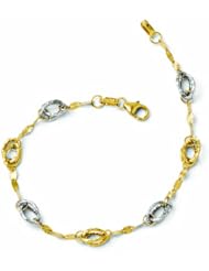 Leslies 14k & Rhodium Lite Link Bracelet