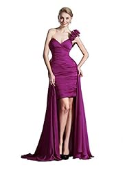 One Shoulder 2015 Pleated Chiffon Prom Dress 