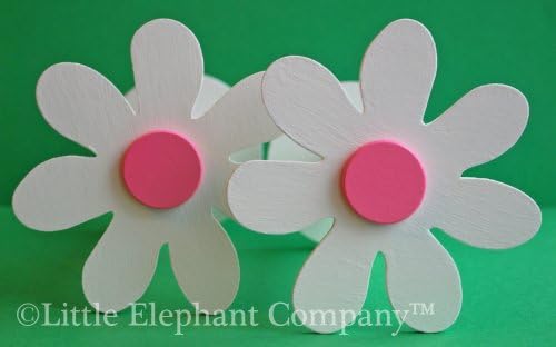 Handpainted White and Pink Daisy Curtain Holdbacks