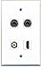 RiteAV - 1 Port HDMI 1 Port RCA White 2 Port 3.5mm Wall Plate