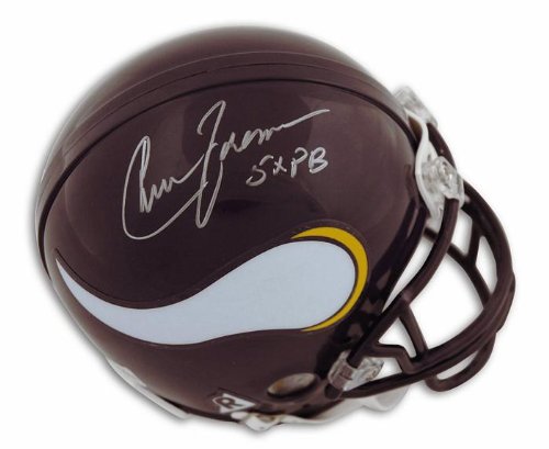 Autographed Chuck Foreman Minnesota Vikings Mini Helmet Inscribed 5X PB