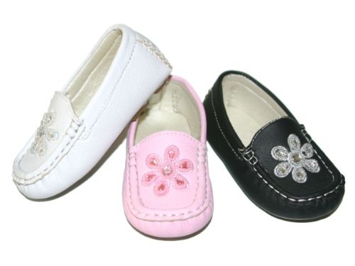 Infants Toddler Girls Flower Beaded Loafers Flats Shoes